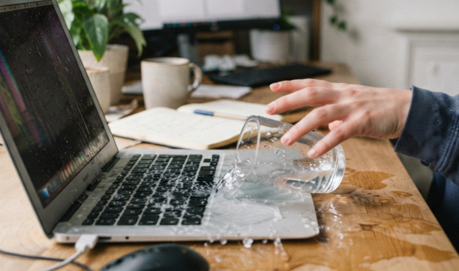 JANGAN PANIK!, LAKUKAN 5 HAL INI, JIKA LAPTOPMU KENA AIR.