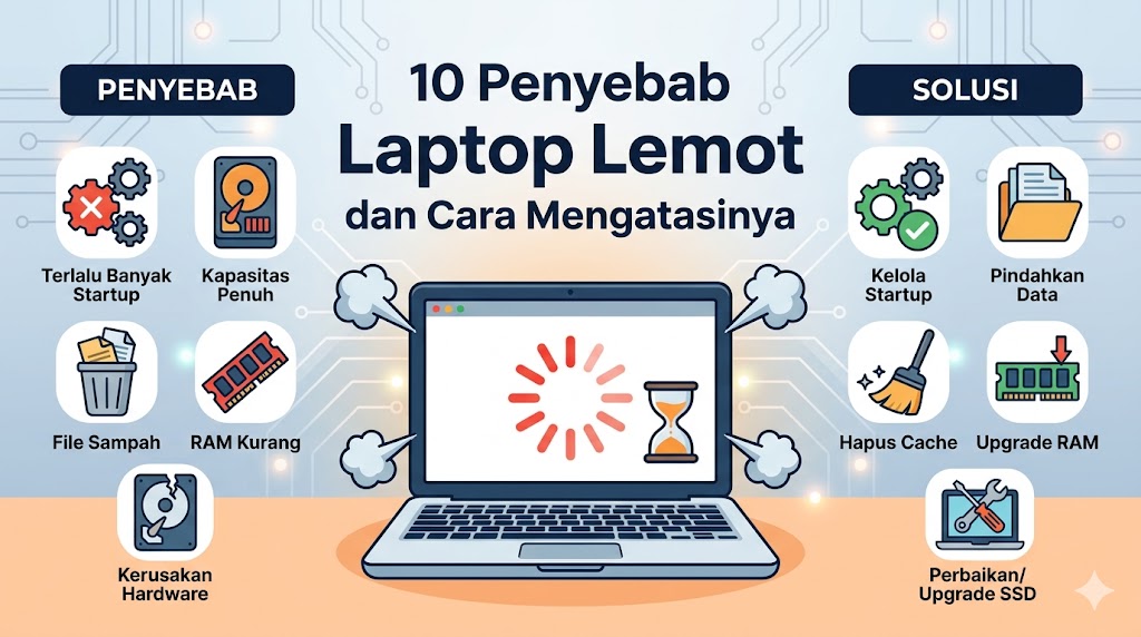 10 Penyebab Laptop Lemot dan Cara Mengatasinya